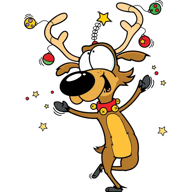 Jul Rudolph Dancing farvet billede