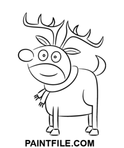 Glad rensdyr Rudolph farvelægning side