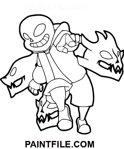 Sans Undertale Tegning farvelægning side