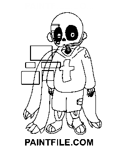 Sans Undertale Håndtegning farvelægning side