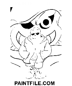 Sans Undertale Skitse farvelægning side