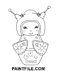 Smukke Kokeshi farvelægning side