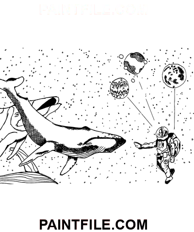 Akvatisk kosmos psykedelisk farvelægning side