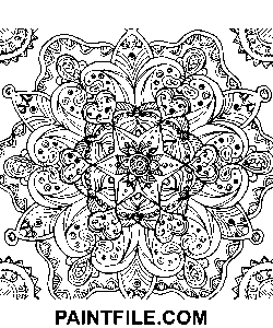 Psykedelisk mandala farvelægning side