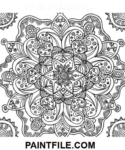 Psykedelisk mandala farvelægning side