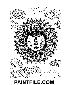 Psykedelisk sol farvelægning side