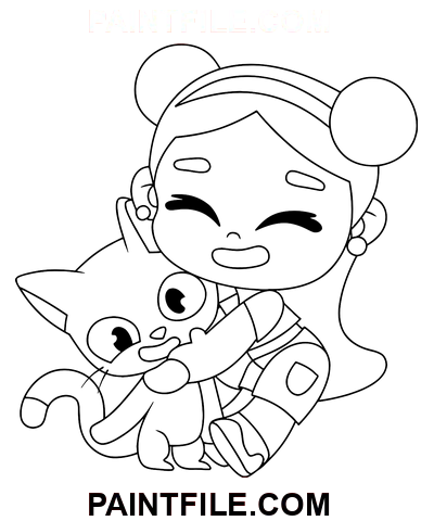 Avatar World Game Line Art farvelægning side
