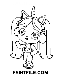 Enhjørningepige Avatar Verden farvelægning side