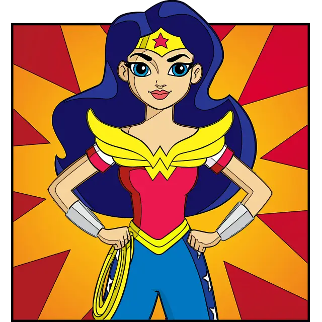 Strips Wonder Woman gekleurde afbeelding