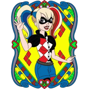Super Heroe Harley Quinn gekleurde afbeelding
