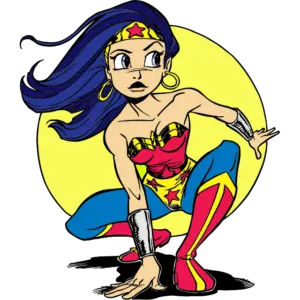 Afdrukbare Wonder Woman gekleurde afbeelding