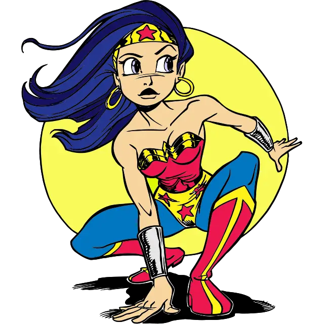 Afdrukbare Wonder Woman gekleurde afbeelding