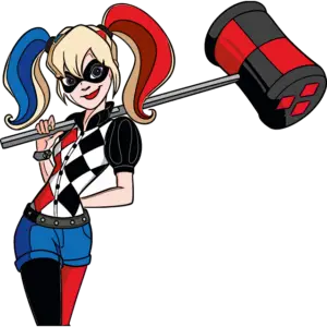 Harley Quinn Hamer gekleurde afbeelding
