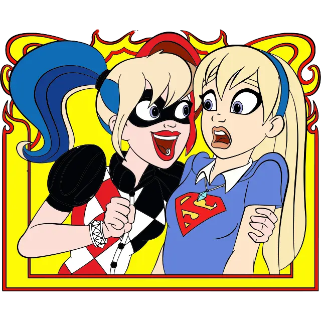 Harley Quinn Supergirl gekleurde afbeelding