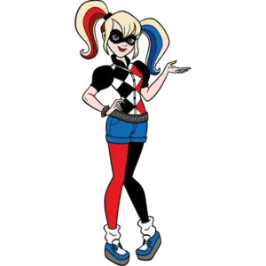 Harley Quinn Superheld gekleurde afbeelding