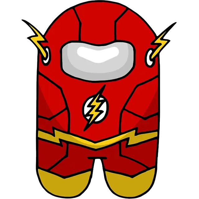 Flash Superheld gekleurde afbeelding