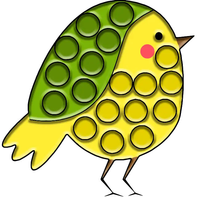 Birdie Pop-it gekleurde afbeelding