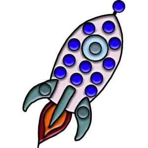 Raket Pop-It gekleurde afbeelding