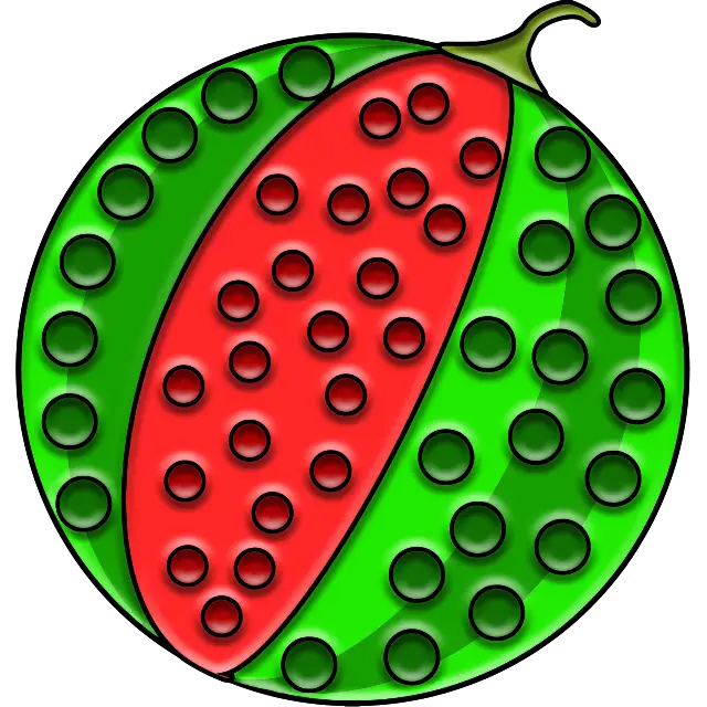 Watermeloen Pop It gekleurde afbeelding