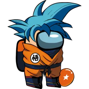 Dragon Ball Goku Super Blauw gekleurde afbeelding