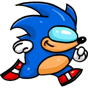 Onder ons Sonic Running gekleurde afbeelding