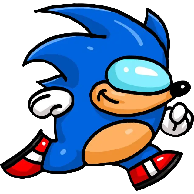 Onder ons Sonic Running gekleurde afbeelding