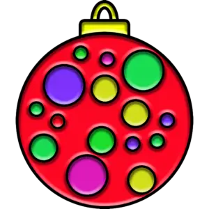 Pop-it Kerstbal gekleurde afbeelding