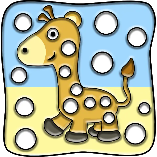 Pop-it Giraf gekleurde afbeelding