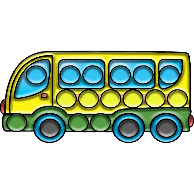 Pop-it Kinderbus gekleurde afbeelding