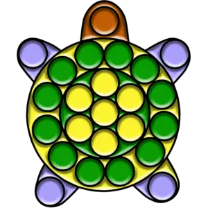 Pop-it Schildpad gekleurde afbeelding