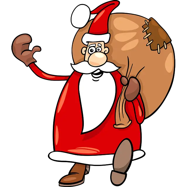 Cartoon Kerstman gekleurde afbeelding