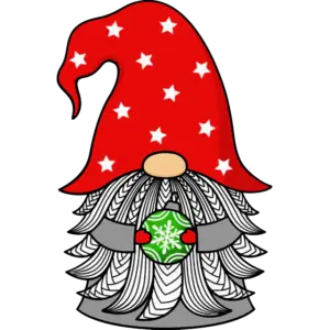 Kerst Kabouter hoed Bal gekleurde afbeelding