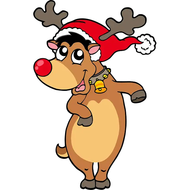 Kerst Happy Rudolph gekleurde afbeelding