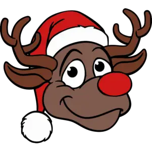 Kerst Rudolph Rendier gekleurde afbeelding