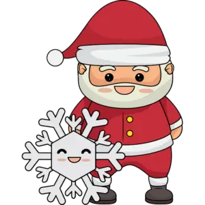 Kerst Santa Snowflake gekleurde afbeelding