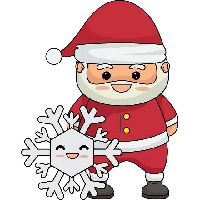 Kerst Santa Snowflake gekleurde afbeelding