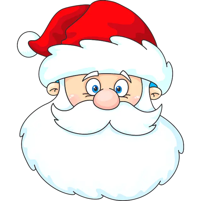Santa Claus Cartoon Hoofd gekleurde afbeelding