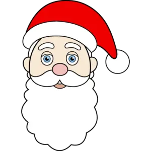 Santa Claus Gezicht Smiley gekleurde afbeelding