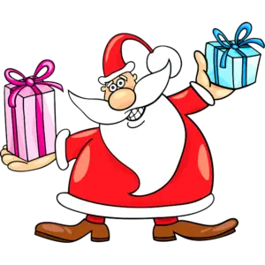 Kerstmis Rood Lint Santa Claus gekleurde afbeelding