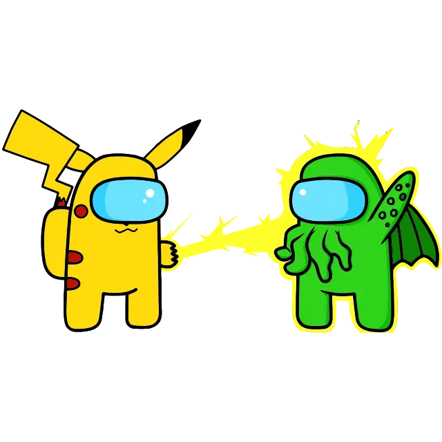 Pikachu vs Cthulhu obraz kolorowy