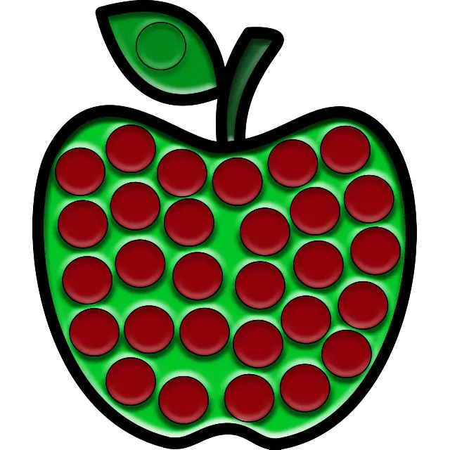 Zielone jabłko Pop It obraz kolorowy