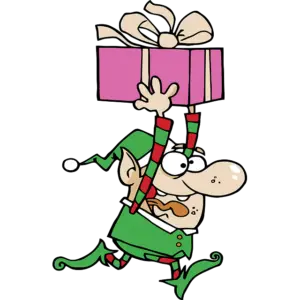 Christmas Elf się spieszy obraz kolorowy