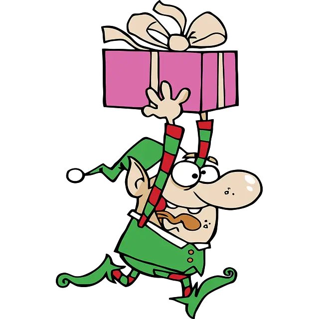 Christmas Elf się spieszy obraz kolorowy