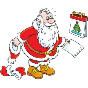 Święty Mikołaj odrywa kalendarz obraz kolorowy