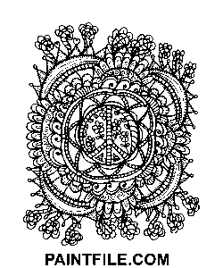 Hipisowska sztuka ludowa symbol pokoju kolorowanka