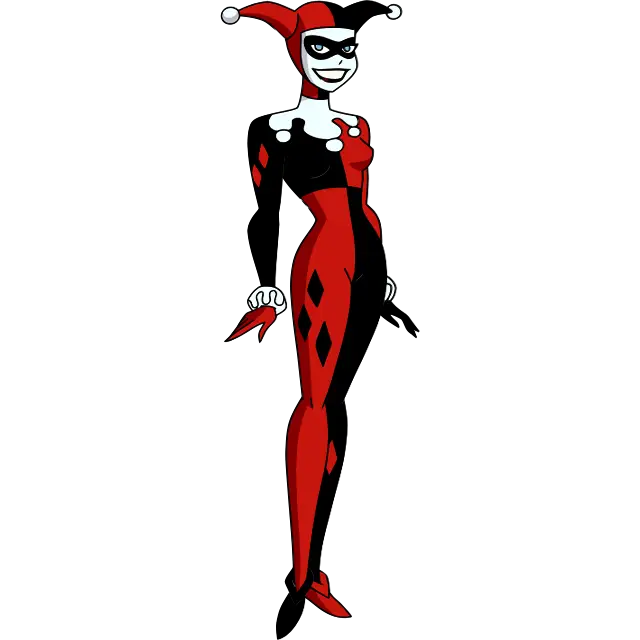 Harley Quinn leende färgbild