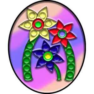 Pop-it Blommor färgbild