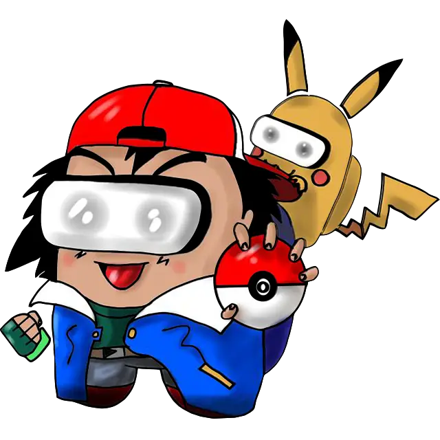 Ash Ketchum och Pikachu färgbild