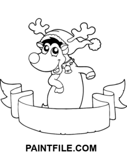 Rudolph i jul banner målarbok