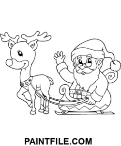 Jultomten och Rudolf målarbok